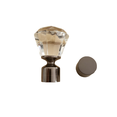 Galerie metalica Cristal, fara inele, dubla pentru tavan, 19 mm, black nichel - imagine 3