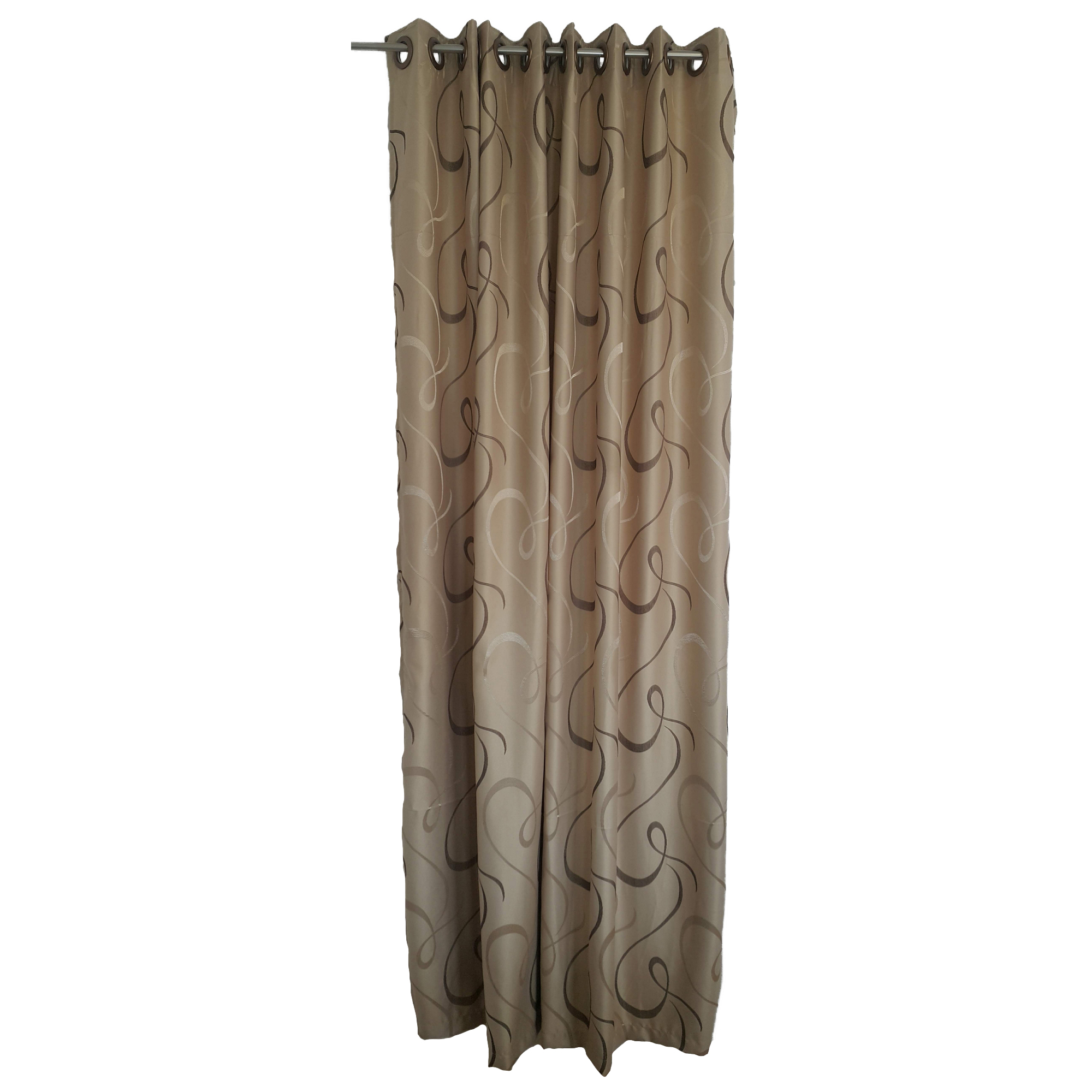 Draperie moderna, cu inele, maro - imagine 4