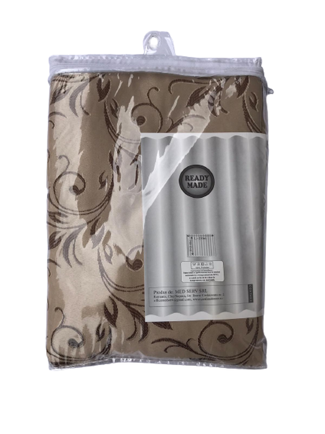 Draperie clasica, cu inele, maro - imagine 3