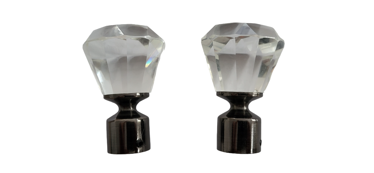 Galerie metalica Cristal, fara inele, dubla pentru tavan, 19 mm, black nichel - imagine 2